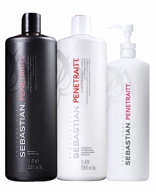 Kit Sebastian Professional Penetraitt Salon Trio - Shampoo 1000ml + Condicionador 1000ml + Máscara 500ml