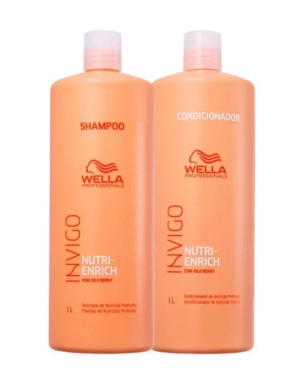 Kit Wella Professionals Invigo Nutri-Enrich Salon Duo - Shampoo 1000ml + Condicionador 1000ml